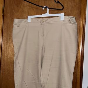 Tan Ankle Plus Size Trousers